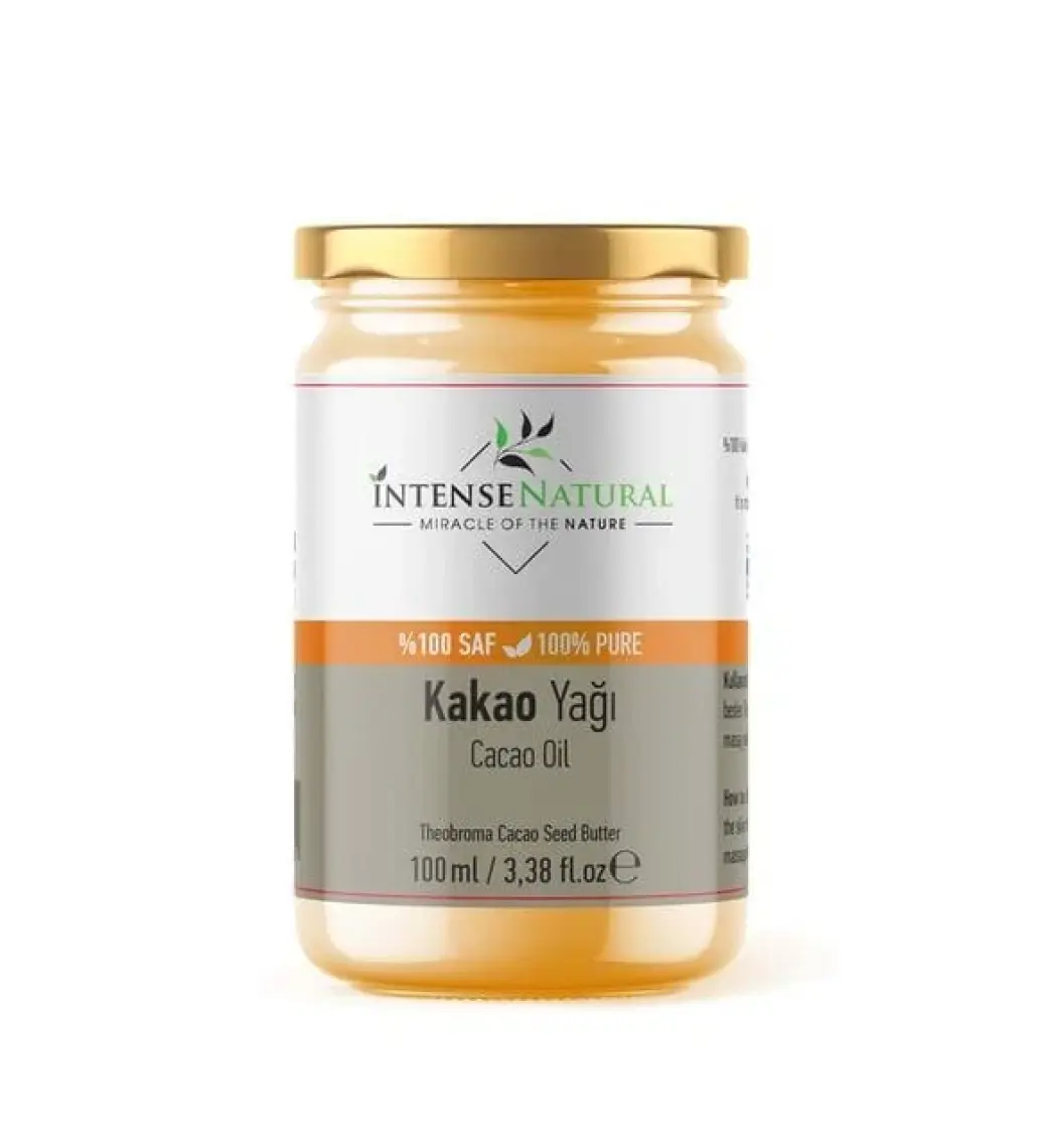 Intense Natural Kakao Çekirdeği Yağı Soğuk Sıkım 100 ml %100 Saf ve Doğal Cacao Butter Oil