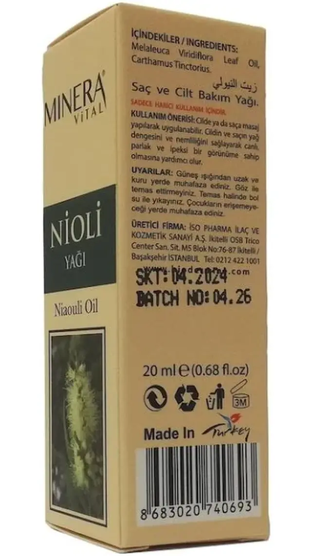 Minera Nioli Yağı 20 ml