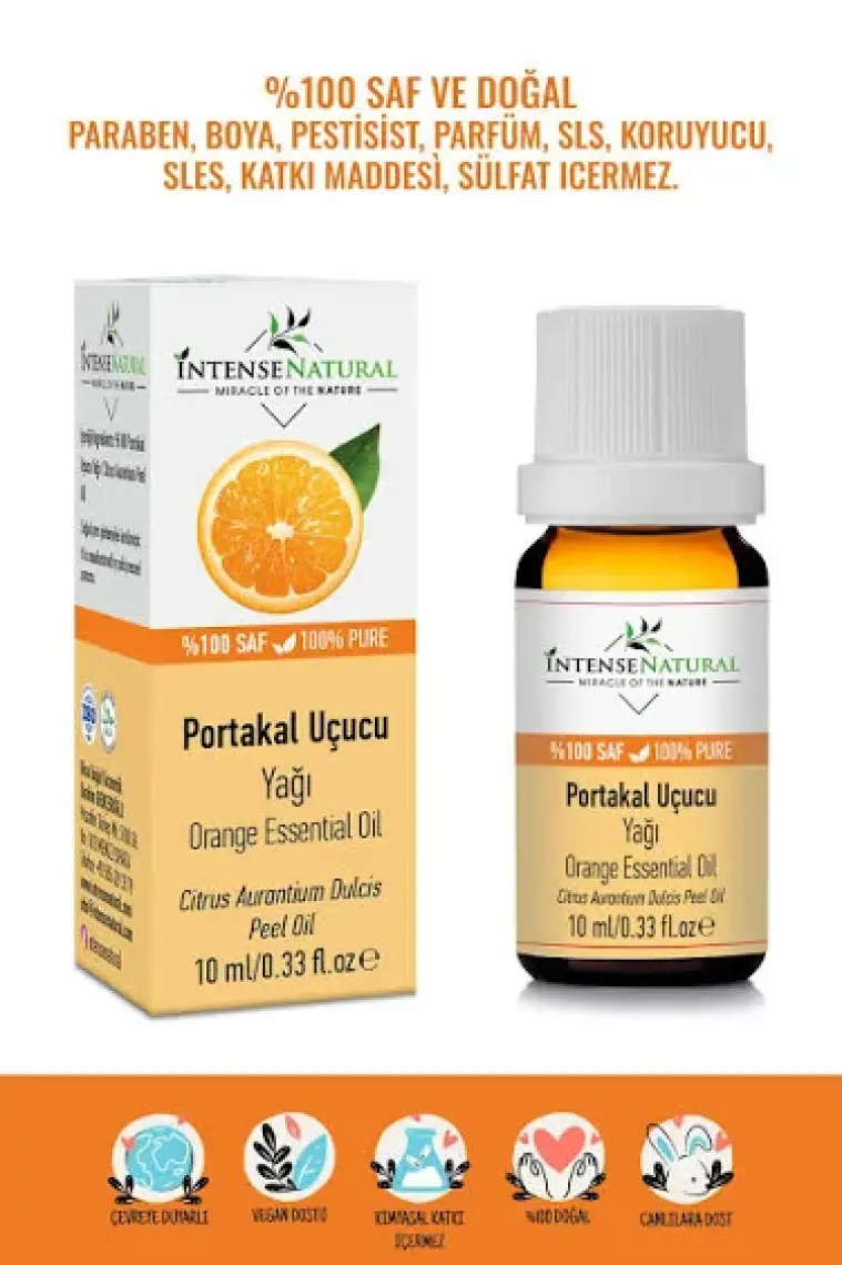 Intense Natural Portakal Uçucu Yağı 10 ml %100 Saf ve Doğal Orange Essential Oil
