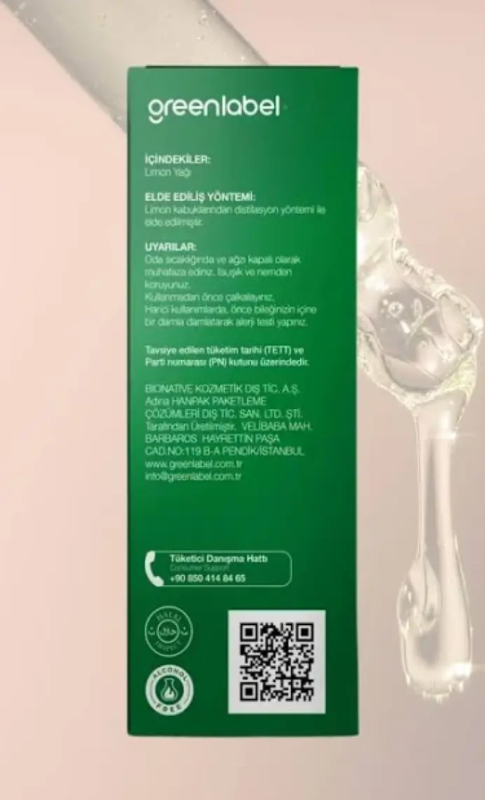 Green Label Limon Yağı %100 Doğal Ve Saf 20ml