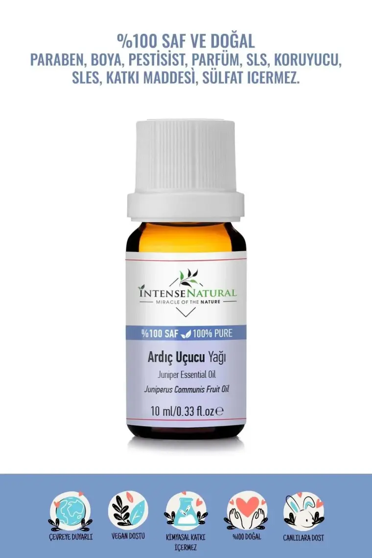 Intense Natural Ardıç Uçucu Yağı 10 ml %100 Saf ve Doğal Juniper Berry Essential Oil