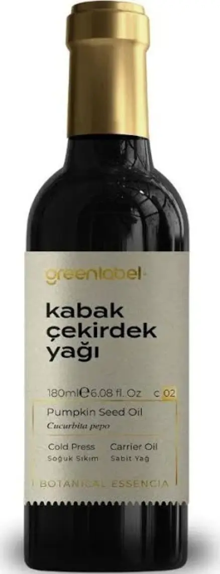 Green Label Kabak Çekirdeği Yağı Soğuk Sıkım %100 Doğal Ve Saf 180ml
