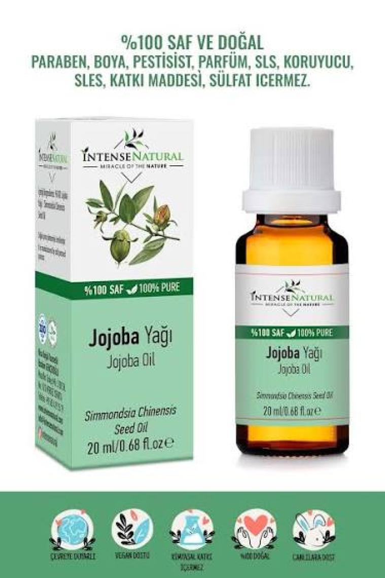 Intense Natural Jojoba Yağı Soğuk Sıkım 20 ml %100 Saf ve Doğal Jojoba Oil