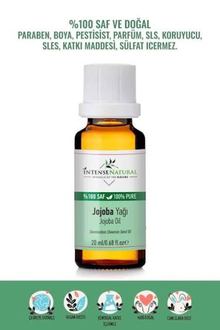 Intense Natural Jojoba Yağı Soğuk Sıkım 20 ml %100 Saf ve Doğal Jojoba Oil