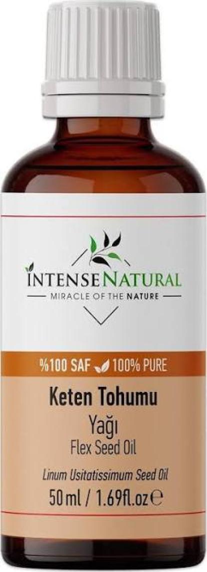 Intense Natural Keten Tohumu Yağı Soğuk Sıkım 50 ml %100 Saf ve Doğal Flax Seed Oil