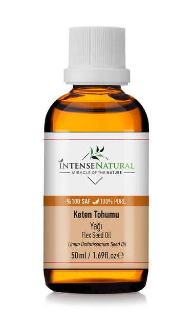 Intense Natural Keten Tohumu Yağı Soğuk Sıkım 50 ml %100 Saf ve Doğal Flax Seed Oil