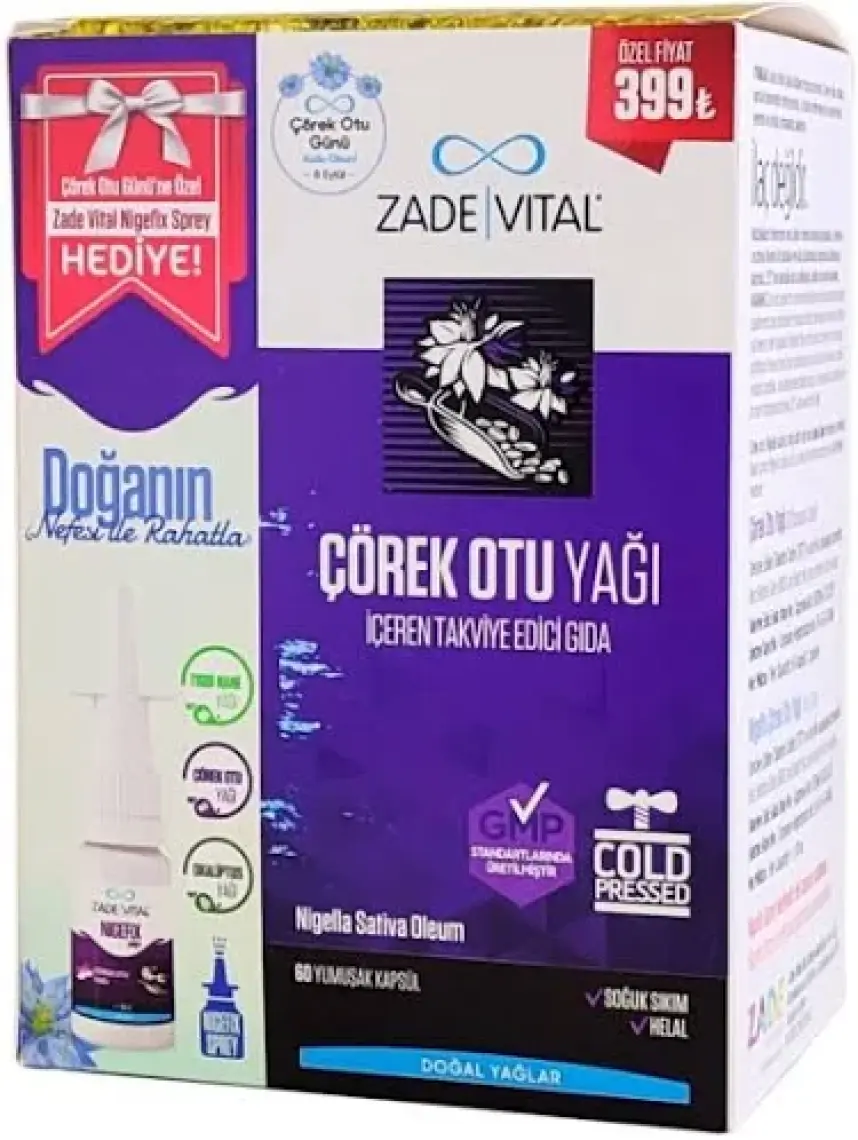 Çörek Otu Yağı 60 Kapsül Nigefix Sprey 10 ml
