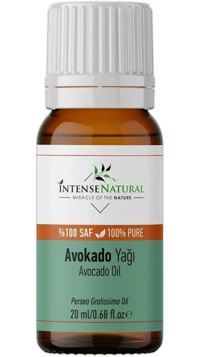 Intense Natural Avokado Yağı Soğuk Sıkım 20 ml %100 Saf ve Doğal Avocado Carrier Oil