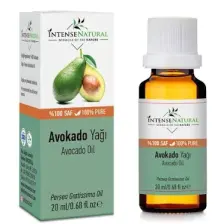 Intense Natural Avokado Yağı Soğuk Sıkım 20 ml %100 Saf ve Doğal Avocado Carrier Oil