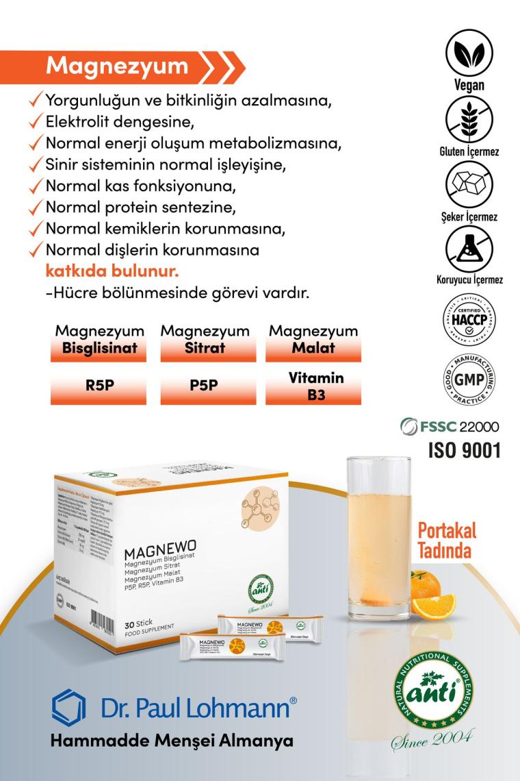 Magnewo Efervesan Magnezyum Sitrat Malat Glisinat