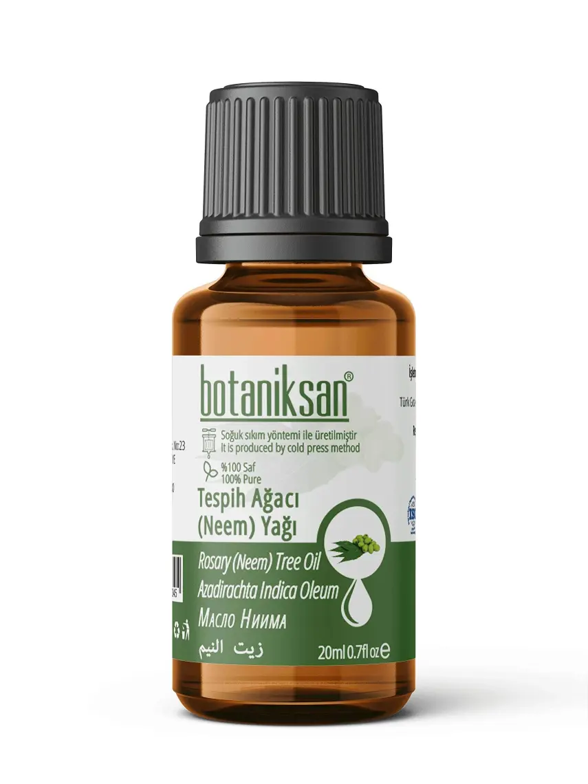 Botaniksan Tesbih Ağacı Neem Yağı 20 ml Soğuk Sıkım Saf  Katkısız