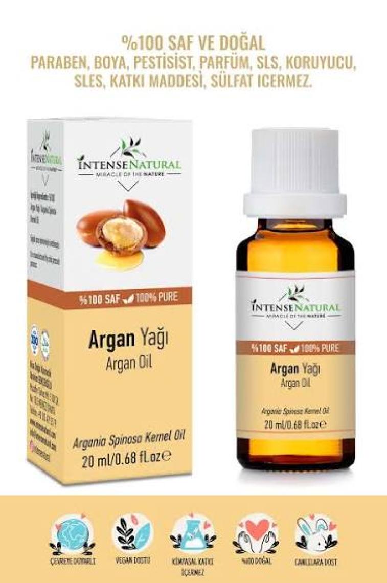 Intense Natural Argan Yağı Soğuk Sıkım 20 ml %100 Saf ve Doğal Argania Spinosa Oil