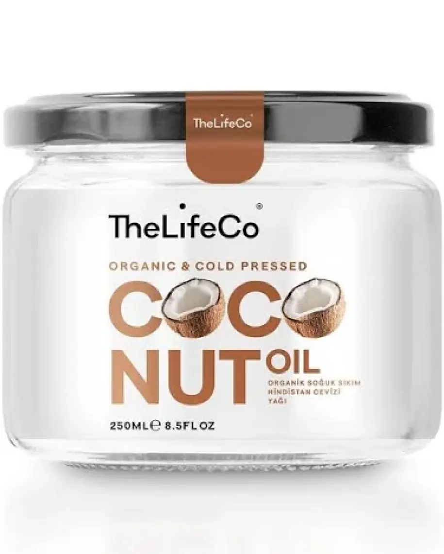 TheLifeCo Organik Hindistan Cevizi Yağı 250 ml (Soğuk Sıkım, Vegan)