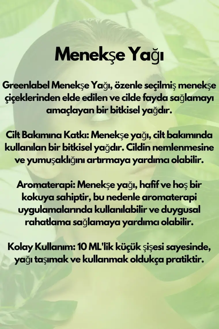 Green Label Menekşe Yağı %100 Saf Doğal Ve Organik 10ml