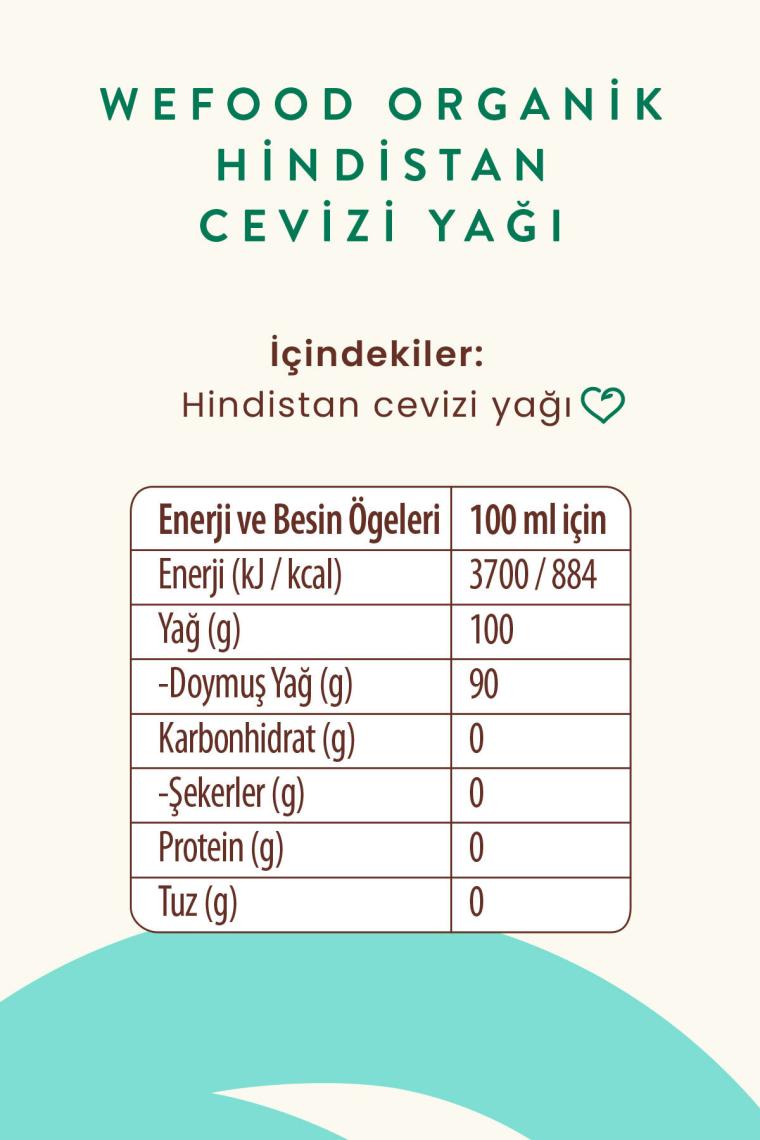 Wefood Organik Hindistan Cevizi Yağı 300 ml (Soğuk Sıkım) 8681749104321
