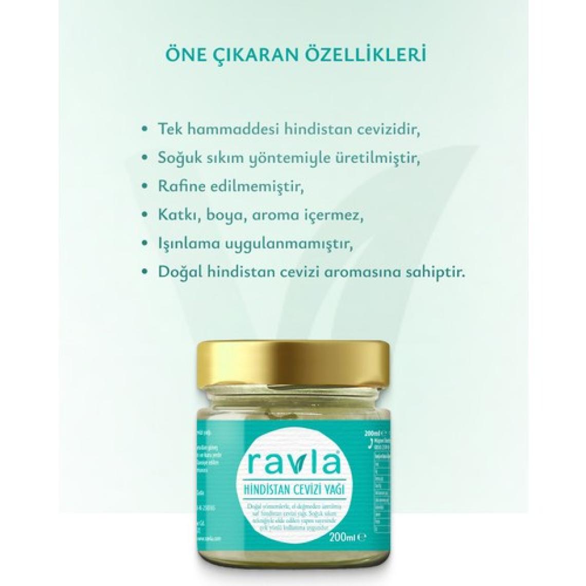 Ravla Hindistan Cevizi Yağı (Soğuk Sıkım) - 200ml