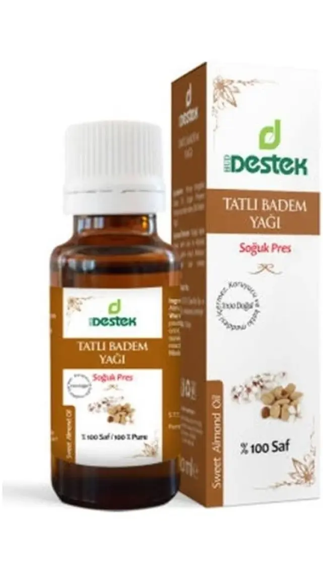 Destek Tatlı Badem Yağı (Soğuk Pres) 20 ml