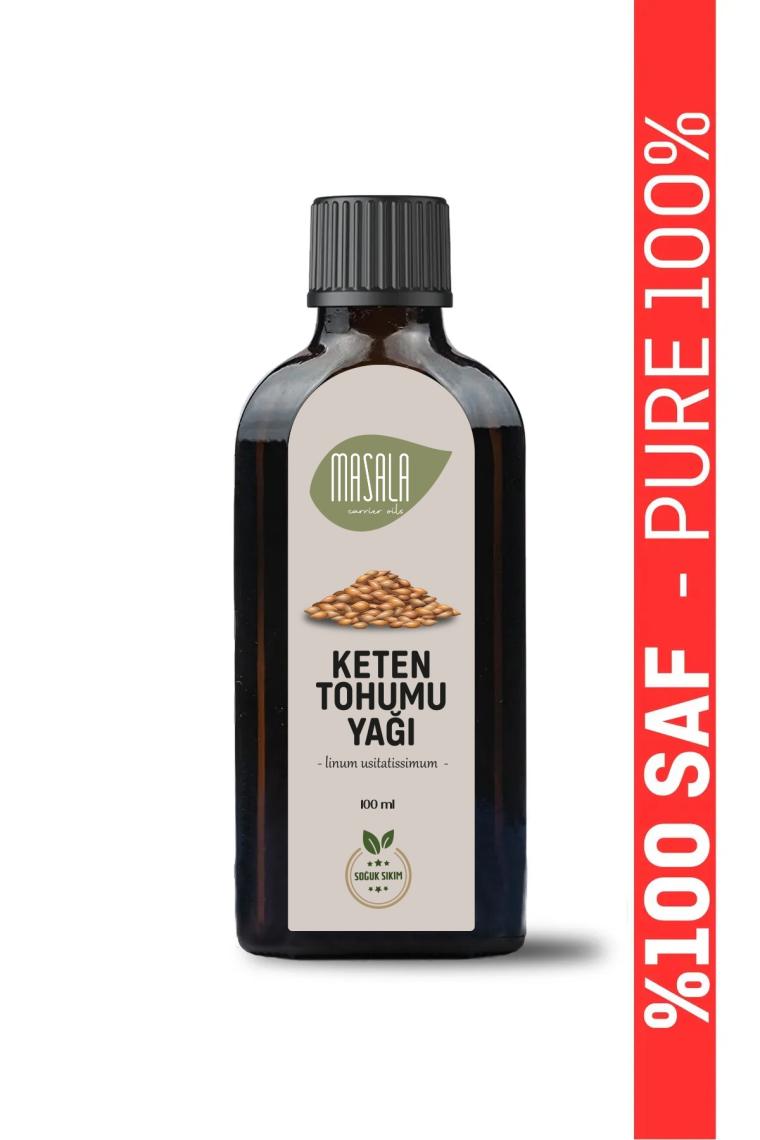 Masala Soğuk Pres Keten Tohumu Yağı 100 Ml. (Flax Seed Carrier Oil)