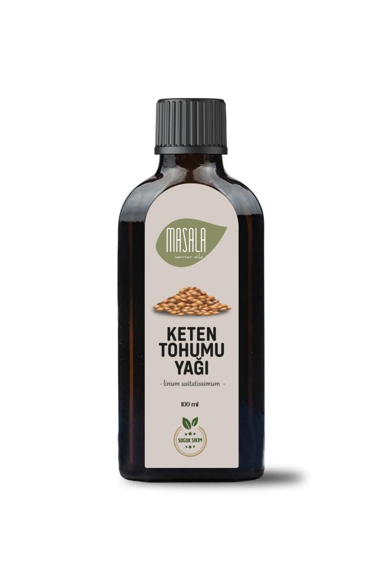 Masala Soğuk Pres Keten Tohumu Yağı 100 Ml. (Flax Seed Carrier Oil)