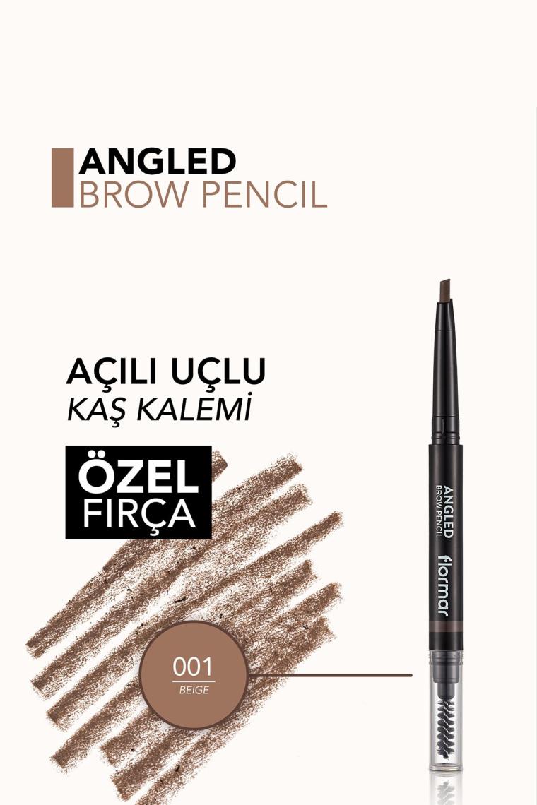 Açılı Kaş Kalemi Ve Kaş Fırçası (bej) - Angled Brow Pencil - 001 Beige - 8690604572038