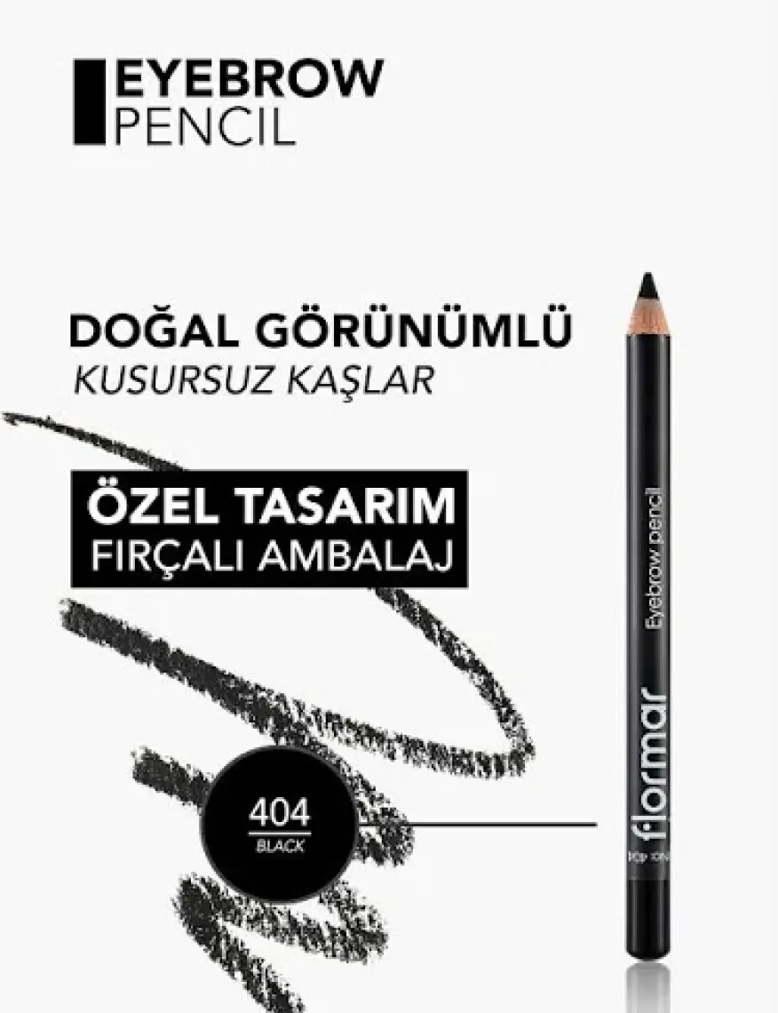 Flormar - Kaş Maskarası Ve Kaş Farı - Eyebrow Pencil 404 Black 8690604109449 47000046