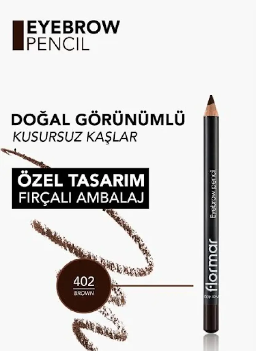 Flormar - Kaş Maskarası Ve Kaş Farı - Eyebrow Pencil 402 Brown 8690604109425 47000046