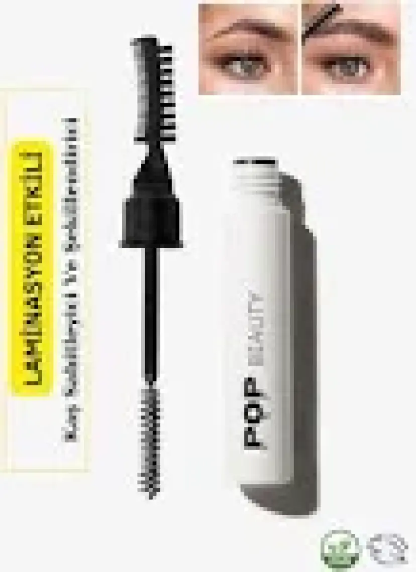 Pop Beauty Kaş Sabitleyici ve Şekillendirici, Kaş Fırçası, Tarağı ve Sabitleyici Jel (Laminasyon Etkili)