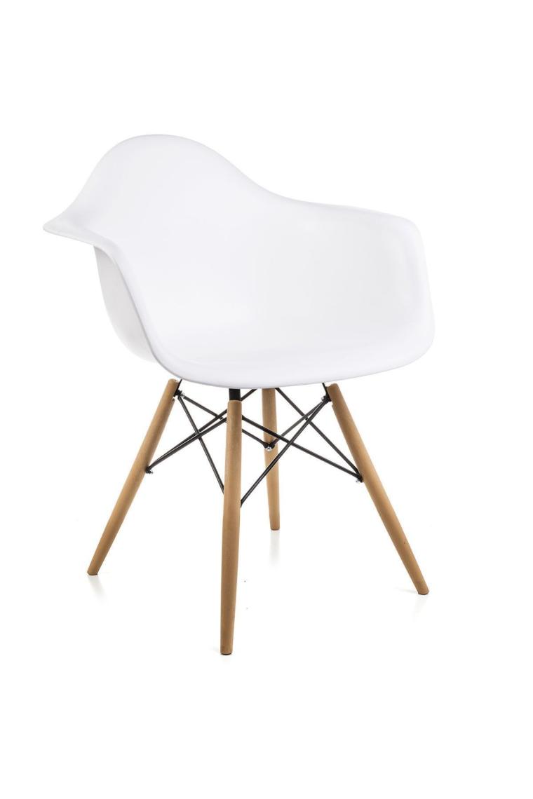 Kolçaklı Beyaz Eames Sandalye - 4 Adet - Cafe Balkon Mutfak Sandalyesi