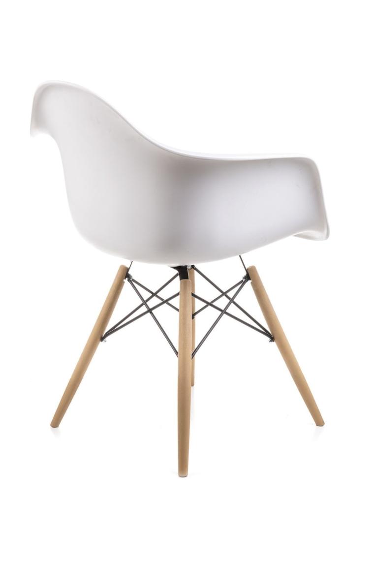 Kolçaklı Beyaz Eames Sandalye - 4 Adet - Cafe Balkon Mutfak Sandalyesi