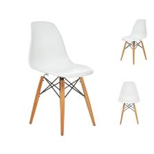 Beyaz Eames Sandalye Natural Ahşap Ayaklı | 2 Adet