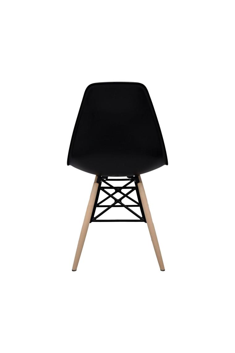 Siyah Eames Plastik Kafesli Sandalye - 2 Adet - Cafe Balkon Mutfak Sandalyesi