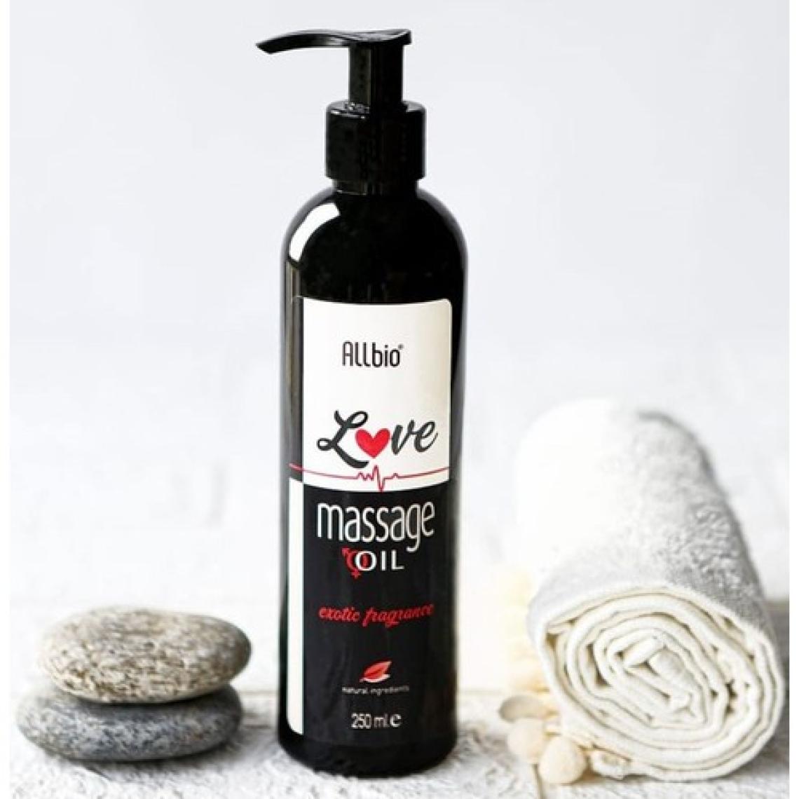 AllBio 250 ml Aşk Aromalı Masaj Yağı - Doğal, Yenilebilir ve Tüm Vücut İçin Uygun