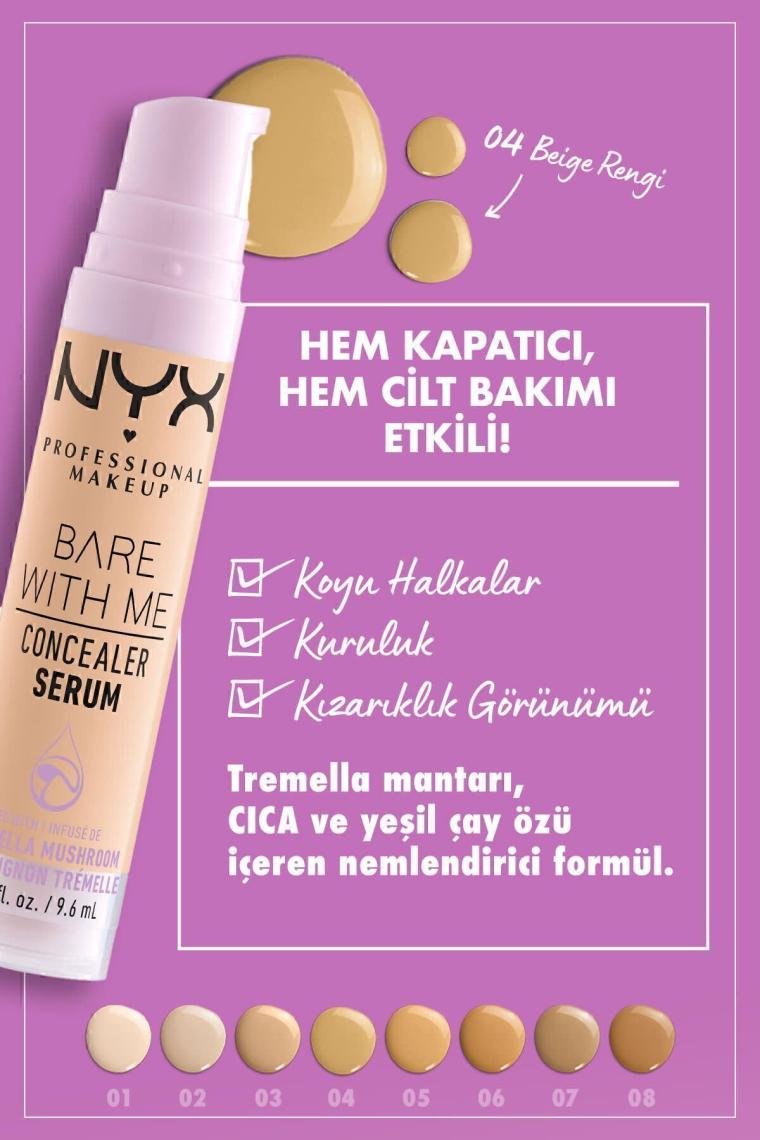Nyx Professional Makeup Bare With Me Kapatıcı Serum 04 Beige
