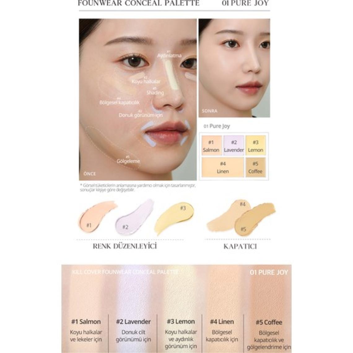 Clio Kremsi Dokuya Sahip Concealer Paleti CLIO Kill Cover Founwear Conceal Palette (Pure Joy)