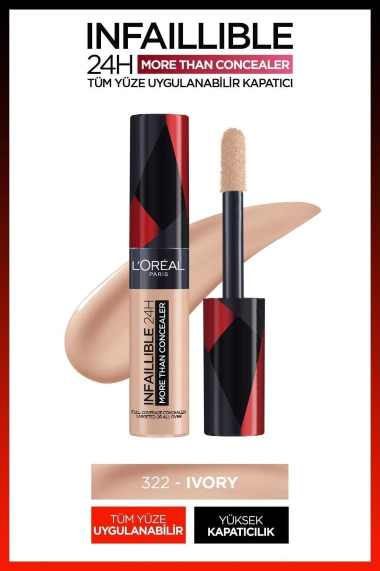 Loreal Paris Infaillible More Than Concealer 322 Ivory Tüm Yüze Uygulanabilir Kapatıcı