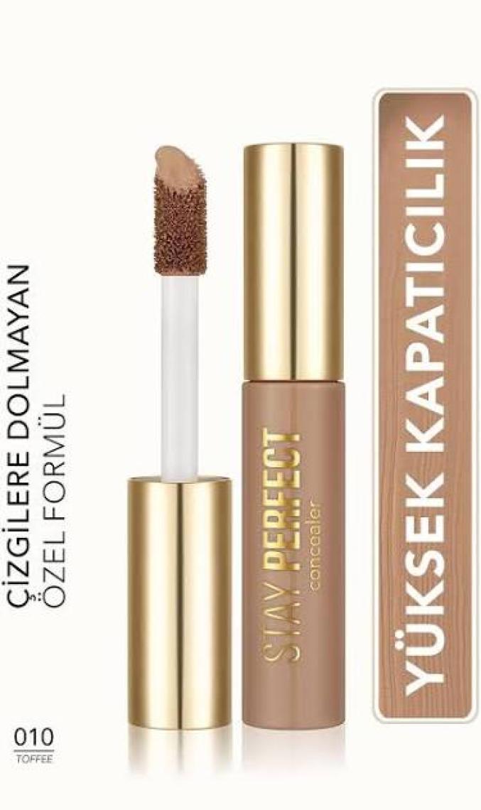 Stay Perfect Yüksek Pigmentli & Yarı Mat Bitişli Likit Kapatıcı (010 Toffee) 8682536085625