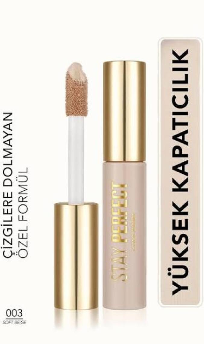 Stay Perfect Yüksek Pigmentli & Yarı Mat Bitişli Likit Kapatıcı (003 Soft Beige) 8682536085489