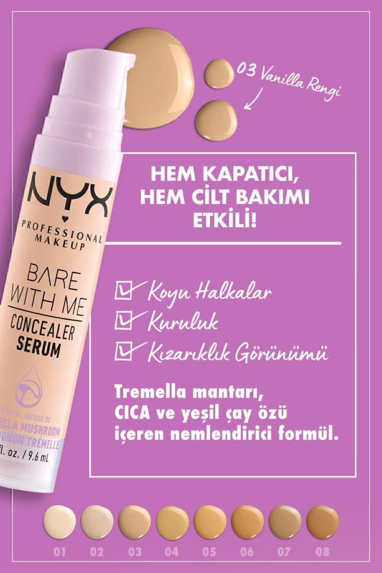 NYX Professional Makeup Bare With Me Kapatıcı Serum 03 Vanilla Concealer