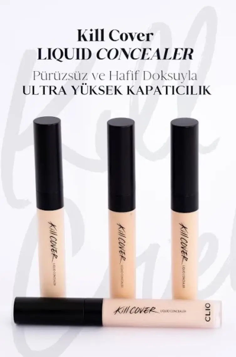 Clio Uzun Süre Kalıcı, Pürüzsüz Dokuya Sahip Concealer CLIO Kill Cover Liquid Concealer (03 Linen)