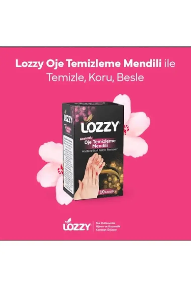 Lozzy Asetonlu Oje Temizleme Mendili 10 Adet