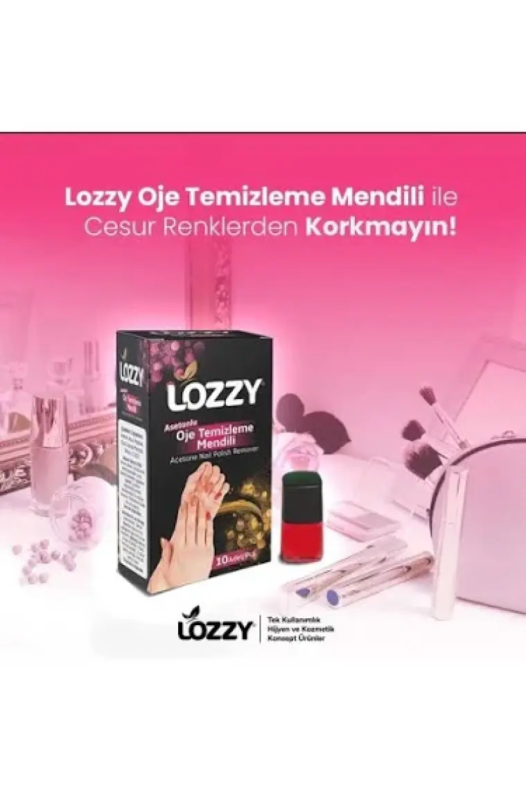 Lozzy Asetonlu Oje Temizleme Mendili 10 Adet