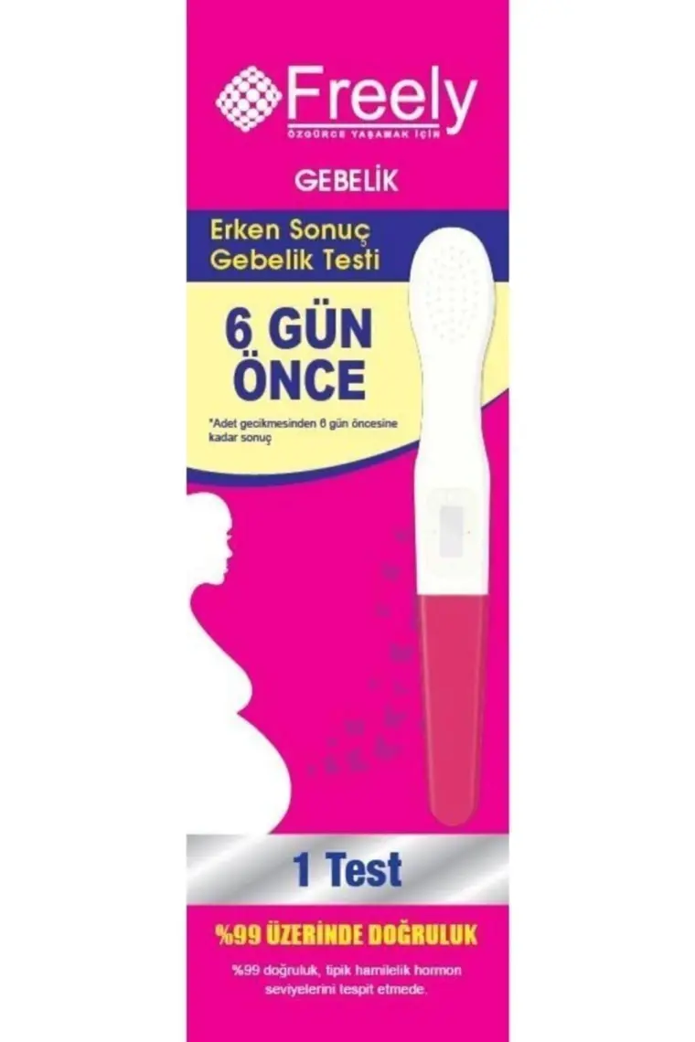 Freely Erken Gebelik Testi - 6 Gün Önce Sonuç Veren, Yüksek Hassasiyetli, Tek Kullanımlık, 1 Adet, Profesyonel Kalite, Medikal Standartlara Uygun