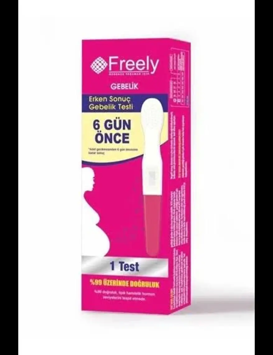 Freely Erken Gebelik Testi - 6 Gün Önce Sonuç Veren, Yüksek Hassasiyetli, Tek Kullanımlık, 1 Adet, Profesyonel Kalite, Medikal Standartlara Uygun