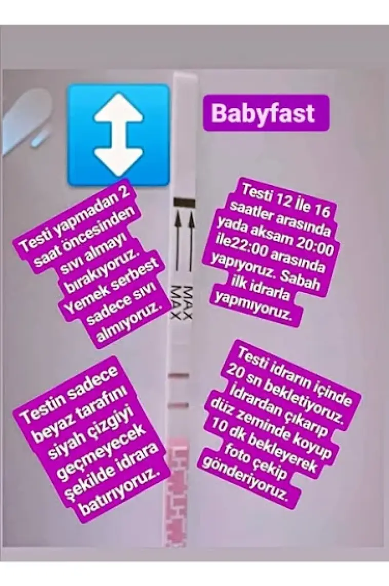 Babyfast 20 Adet Ovulasyon 2 Adet Gebelik Hijyenik Strip Test OVULASYON20
