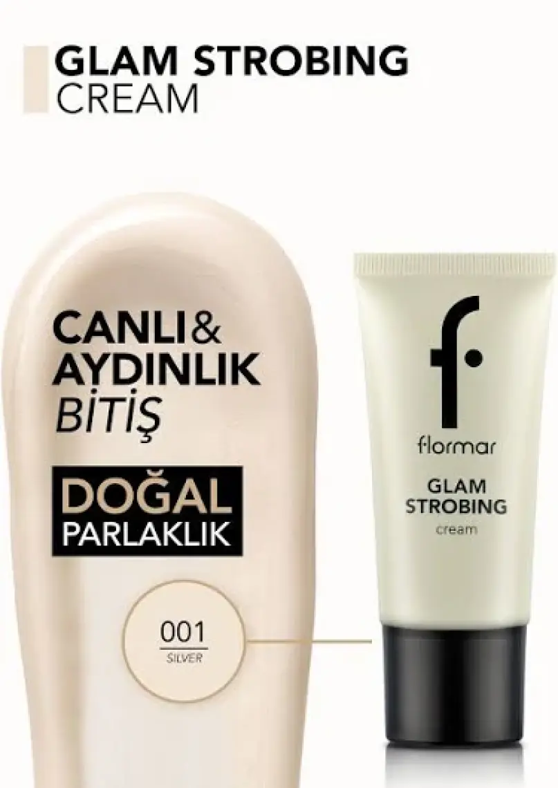 Glam Strobing Işıltılı Görünüm Veren Kremsi Dokulu Makyaj Bazı (001 Silver) 8690604645909