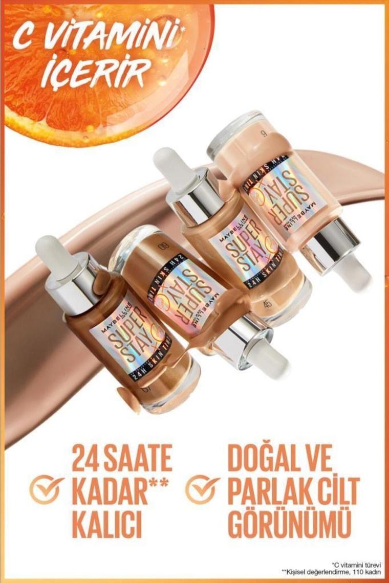 Maybelline New York Super Stay Skin Tint C Vitaminli Fondöten 03
