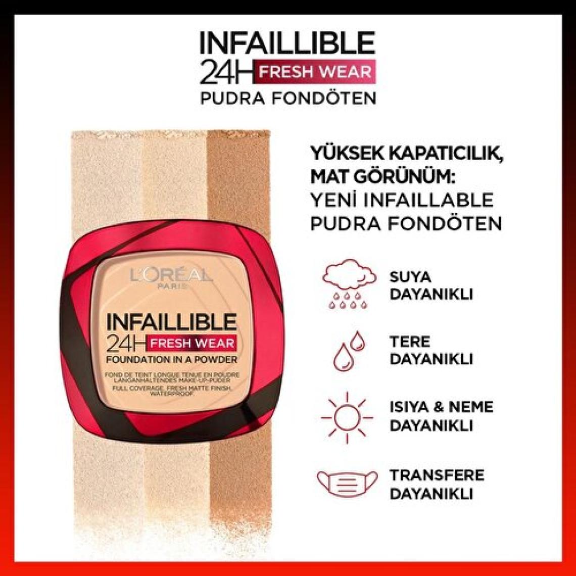 Loreal Paris Infaillible 24H Fresh Wear Fondation in a Powder Pudra Fondöten 40 Cashmere