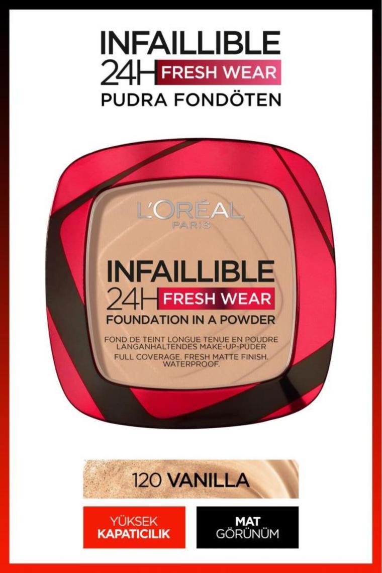 Loreal Paris Infaillible 24H Fresh Wear Fondation in a Powder Pudra Fondöten 120 Vanilla