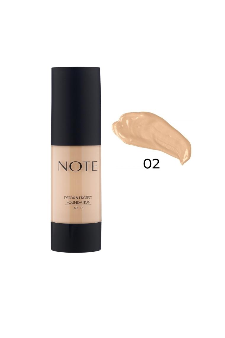 Note Detox & Protect Fondöten Spf 15 02 Natural Beige