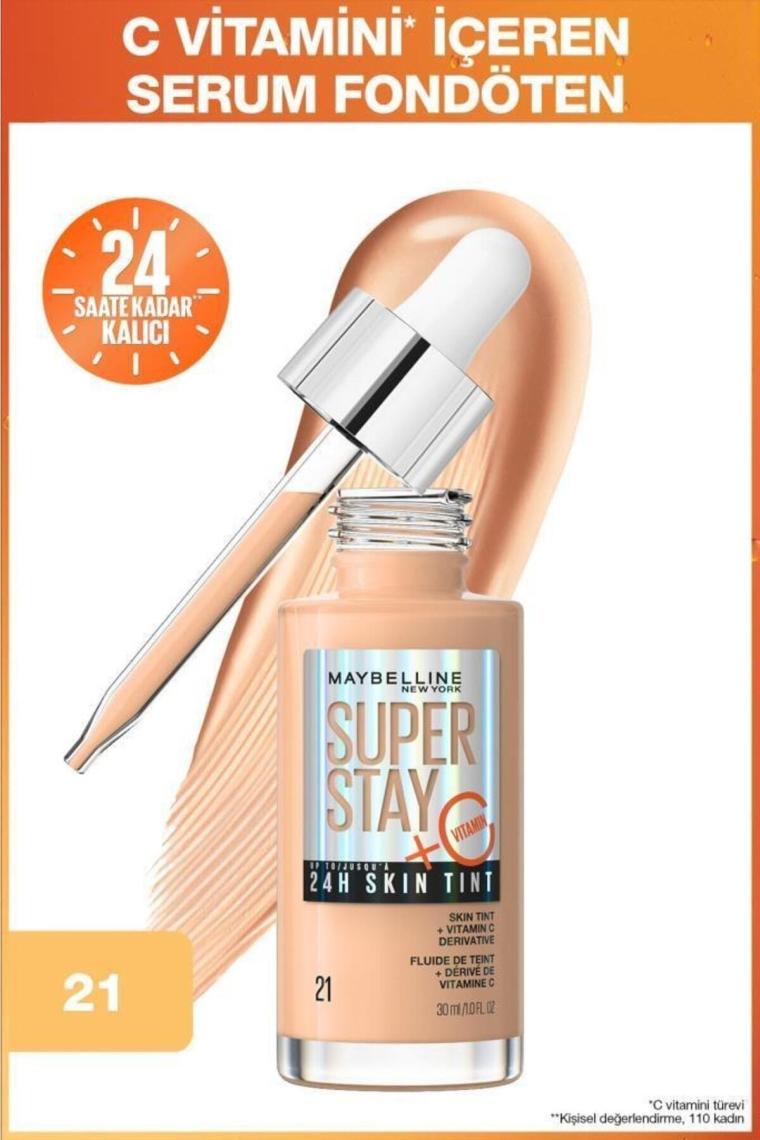 Maybelline New York Super Stay Skin Tint C Vitaminli Fondöten 21